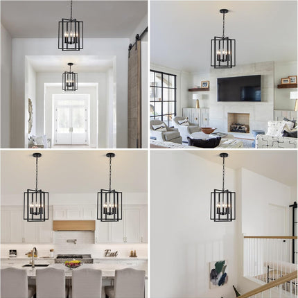 Webfkh black modern farmhouse 5-light chandelier