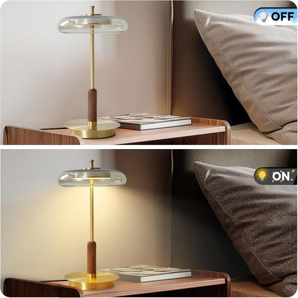 WTHTNROM brass mushroom table lamp on and off